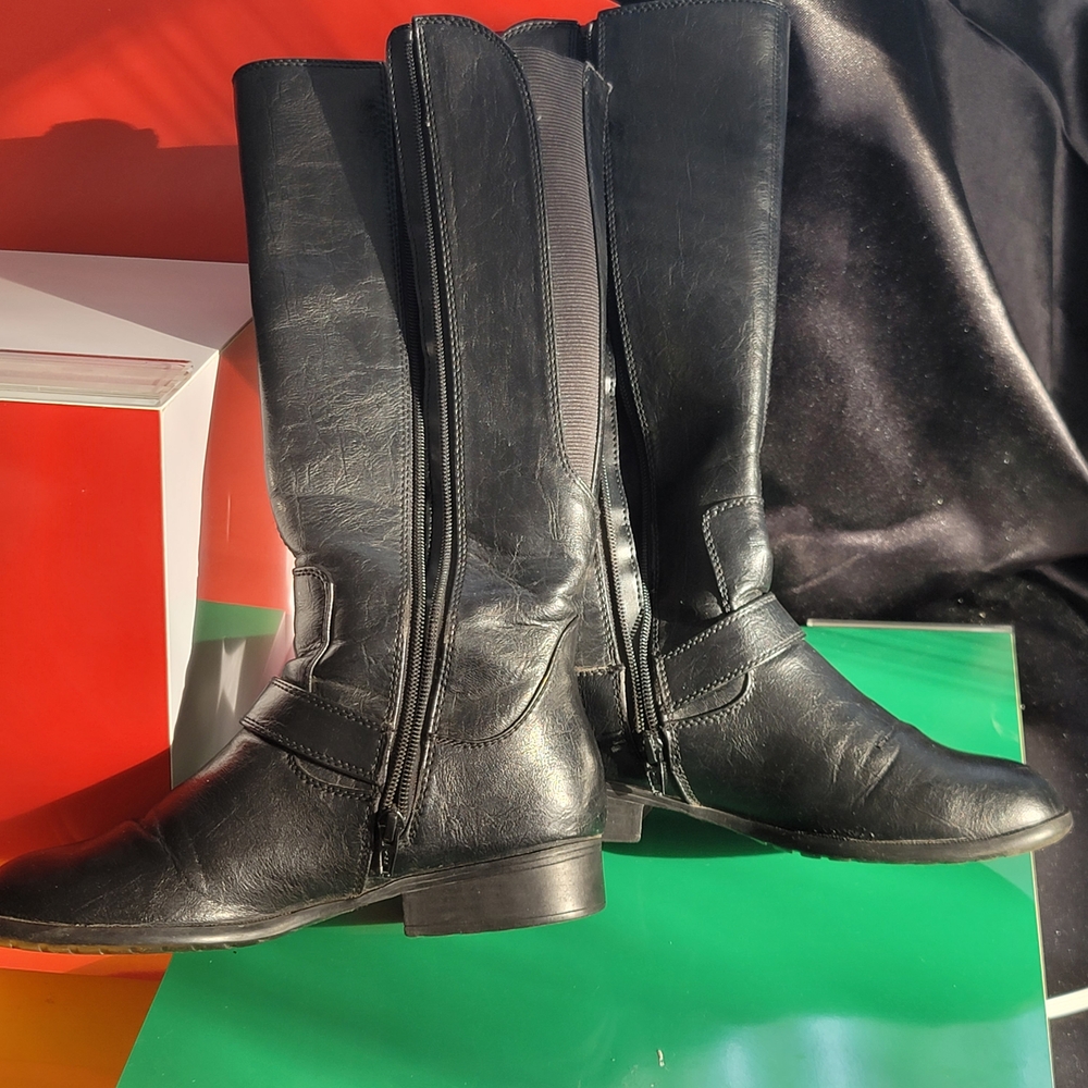 βοΈ Black Leather LIFESTRIDE XPLODE Knee-High Boots βοΈ - Picture 7 of 15